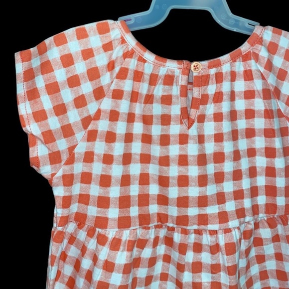 dip Mommy & Me Orange Gingham Checkered Dress Baby Toddler 12-18 Mos - Picture 2 of 5